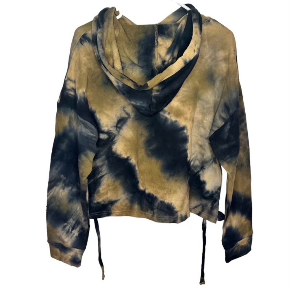 BLANKNYC Green Navy Tie Dye Cropped Hoodie Size Large NWT - Picture 3 of 6